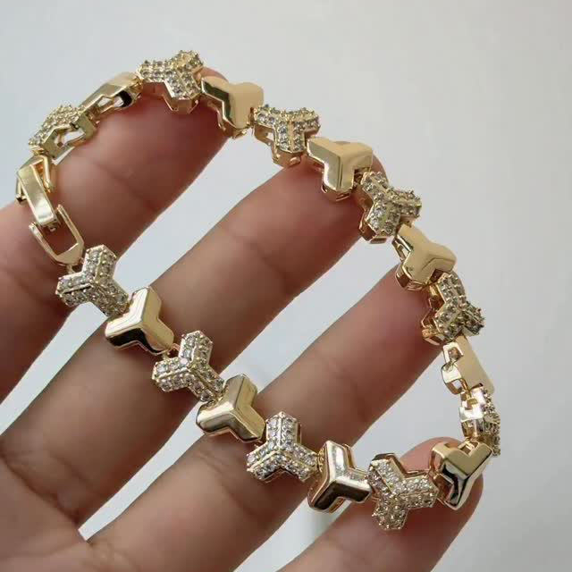 Byzylyk Golden Links me Kristale